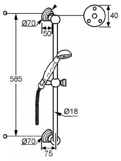 Душевой гарнитур Kludi 1926 хром 2710305